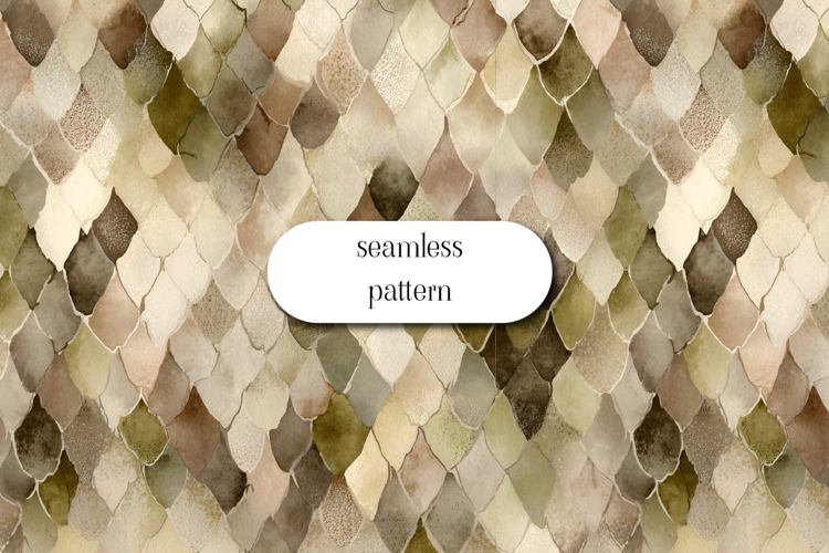 Watercolor Snake Skin Seamless Pattern Neutral Texture