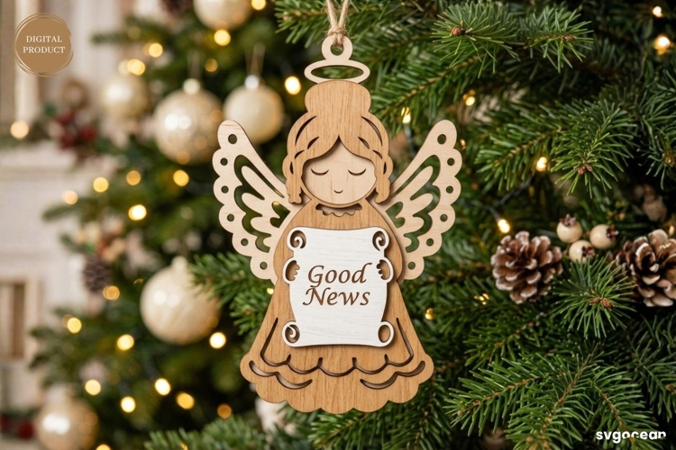 Nativity Angel Ornament Laser Cut | Glowforge | SVG