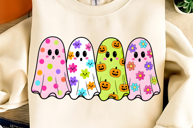 Spooky Ghost Friends Halloween PNG, Halloween PNG, Boo PNG