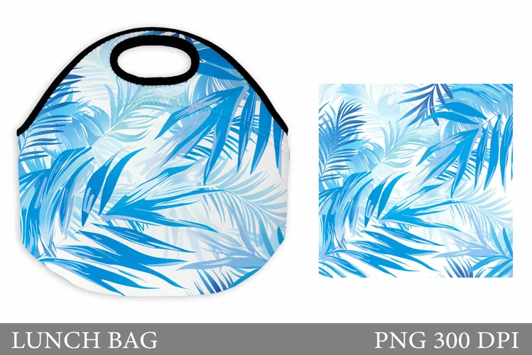 Tropical Leaves Lunch Bag. Palm Leaves Lunch Bag Design
