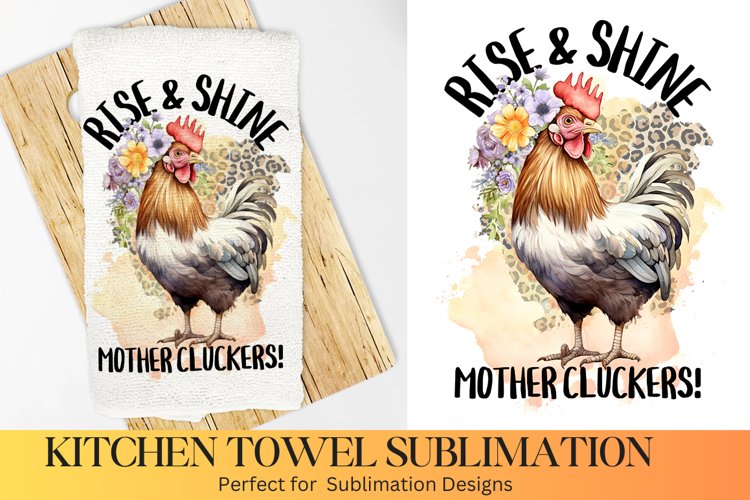 Rise & Shine, Farmhouse Kitchen Towel, Kitchen Towel