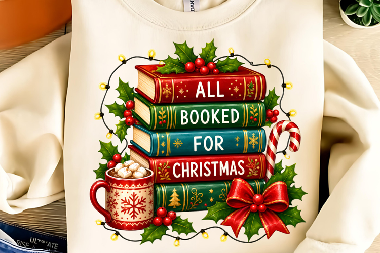 All Booked for Christmas PNG Clipart, Merry Christmas PNG