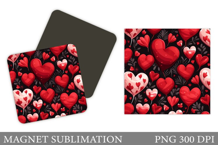 Hearts Magnet Sublimation. Hearts Magnet Design example image 1