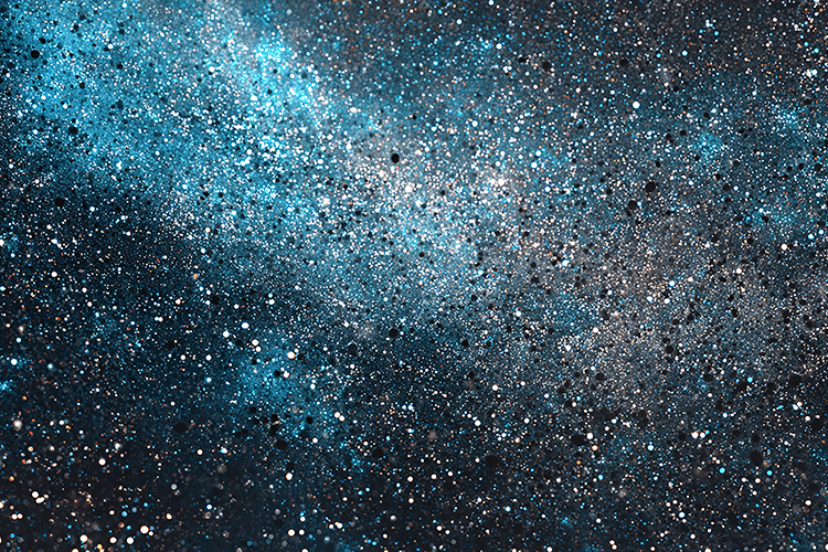 Starry night sky with vibrant celestial bodies