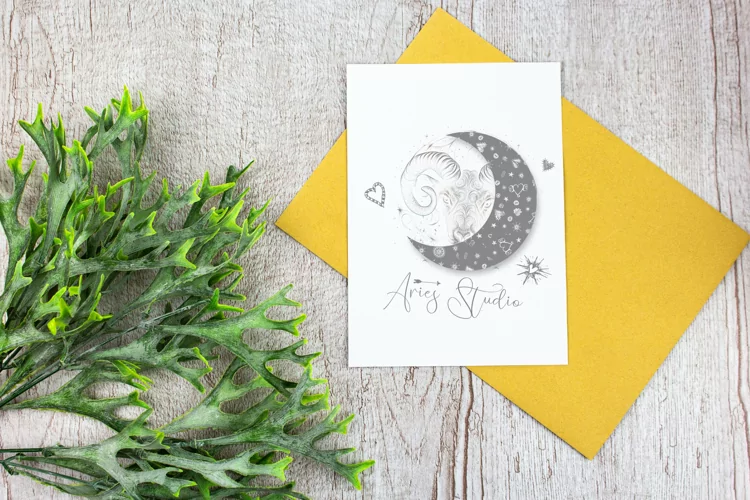 5x7 Card | Grey & yellow vertical Floral Mockup, JPEG