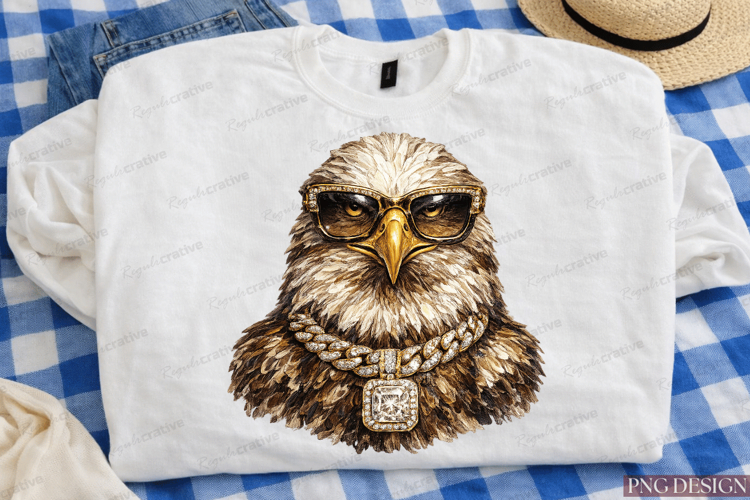 Luxury Eagle PNG Design | Gangster Eagle With Sunglasses