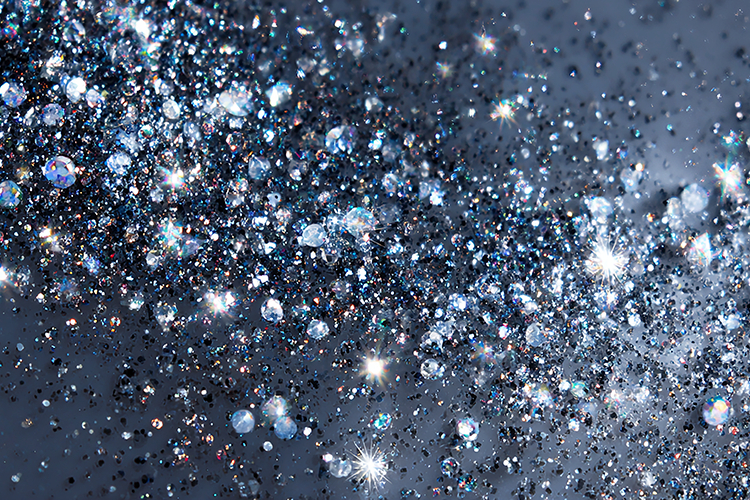 Sparkling background with glittering silver & blue confetti
