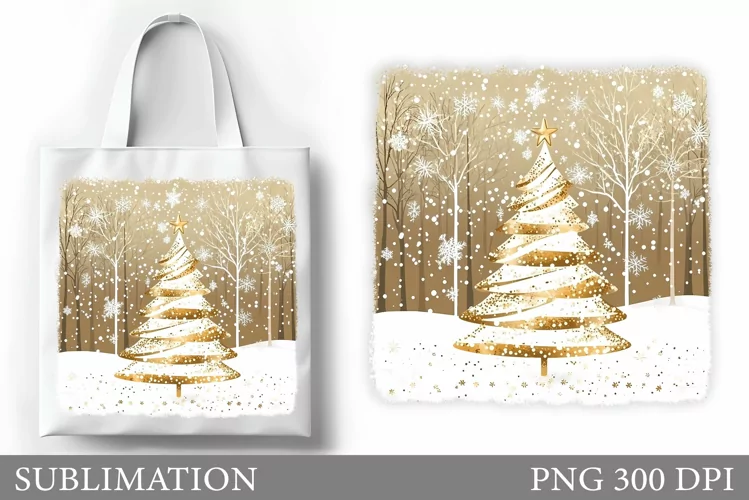 Christmas Tree Tote Bag. Christmas Tote Bag Sublimation