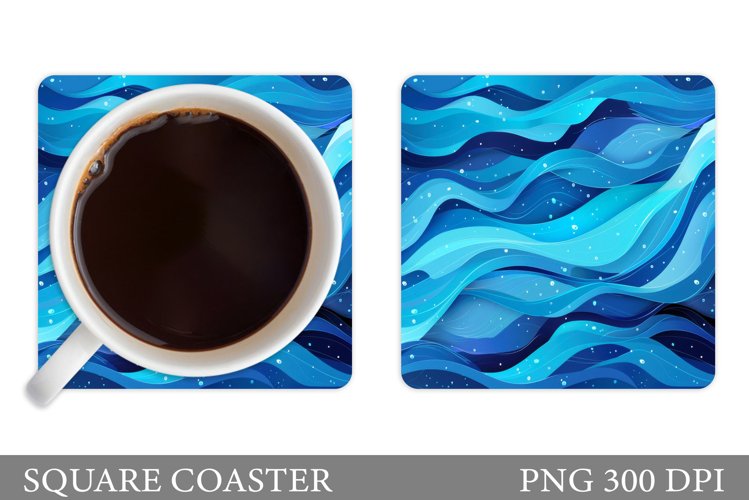 Abstract Coaster Sublimation. Texture Square Coaster Design example image 1