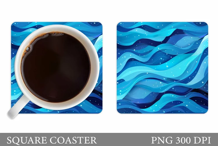 Abstract Coaster Sublimation. Texture Square Coaster Design