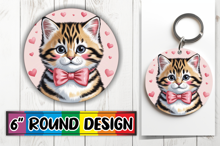 Joyful Ornaments Round Style, Cat Valentins Day