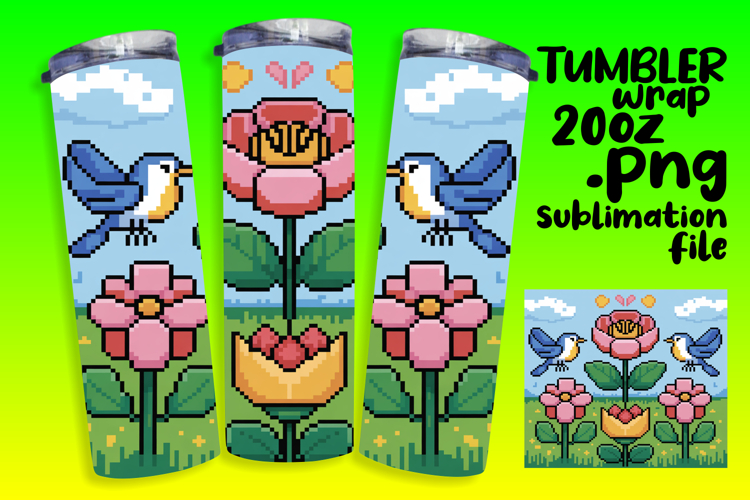 Creative Tumbler Wrap Template , Birds