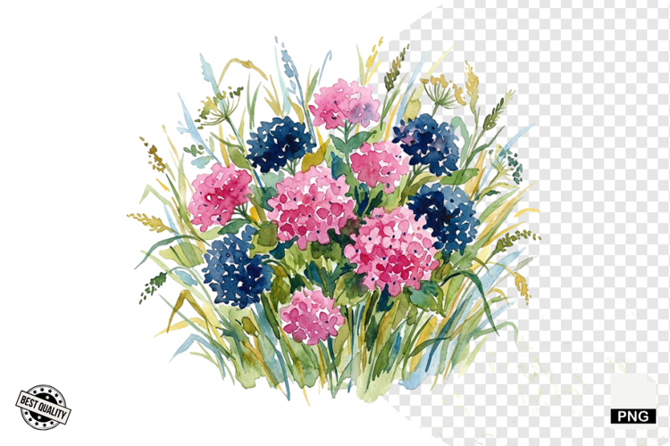 Watercolor Moonlit Meadow Clipart