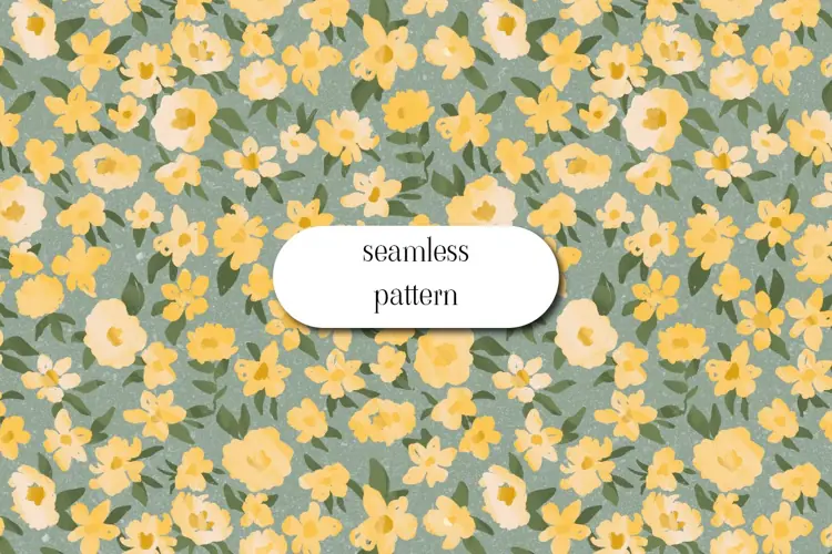 Cute minimalist seamless pattern with tiny flowers