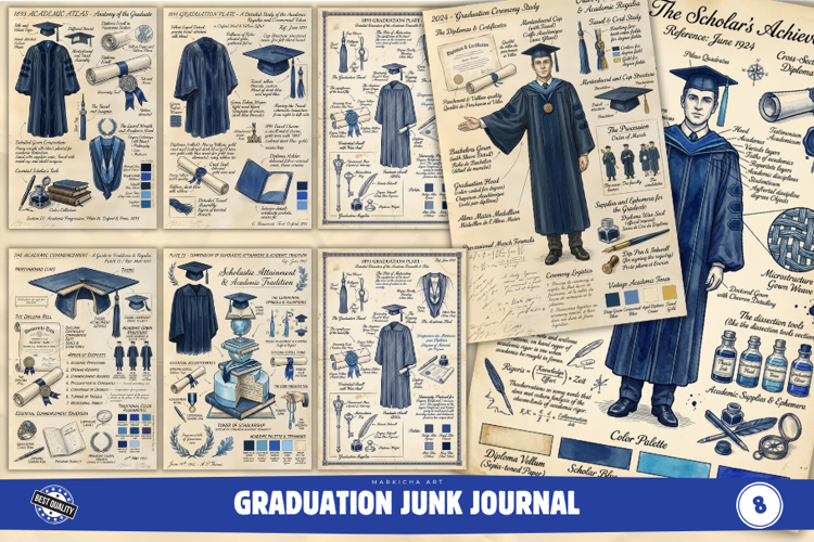 Graduation Junk Journal Pages