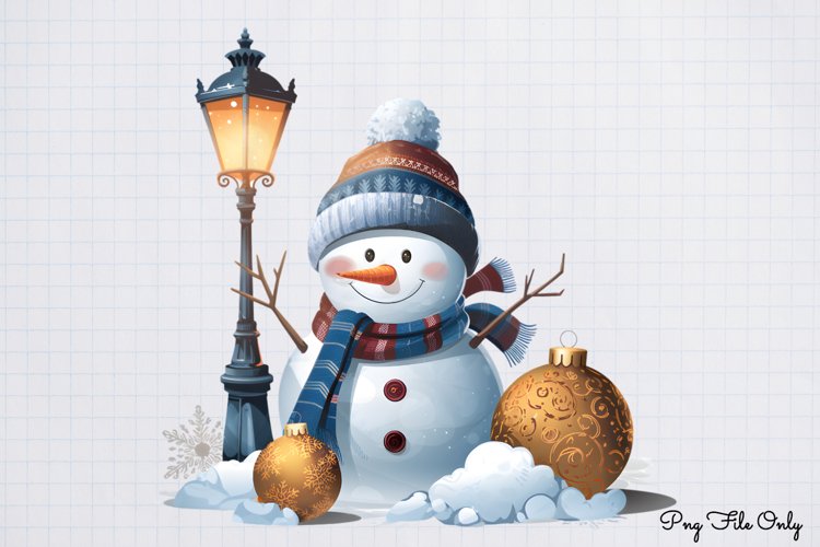 Christmas Snowman Clipart Image 6