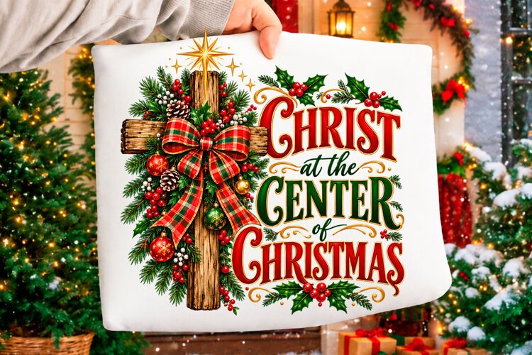 Christ at the Center Christmas PNG Christmas T-shirt example image 1