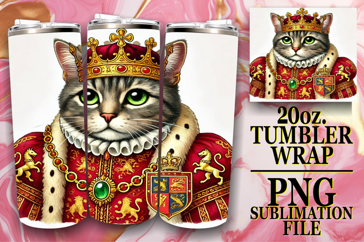 Playful moments 20oz tumbler wrap, Royal Cat