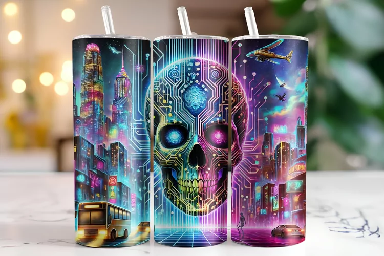 Skull Tumbler Wrap | Sublimation