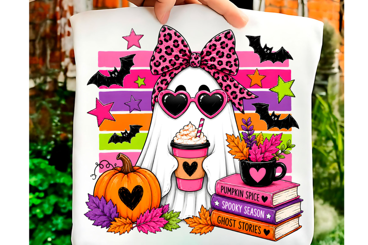 Pumpkin Spice Ghost Girl PNG