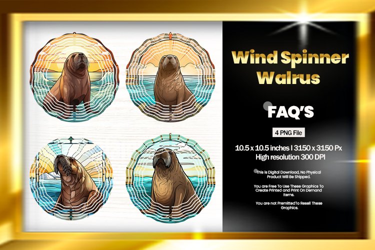 Walrus Wind Spinner Sublimation - 04 Variations example image 1