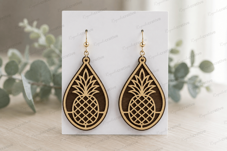 Pineapple Earrings Laser Cut SVG File,pineapple earrings svg