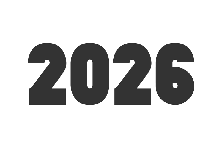 Modern minimal cover background with 2026 numbers in black