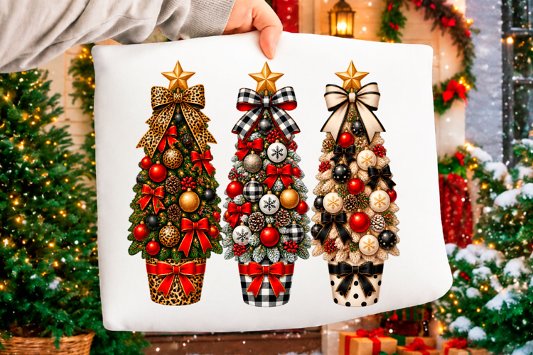 Elegant Christmas Tree Trio Holiday Design
