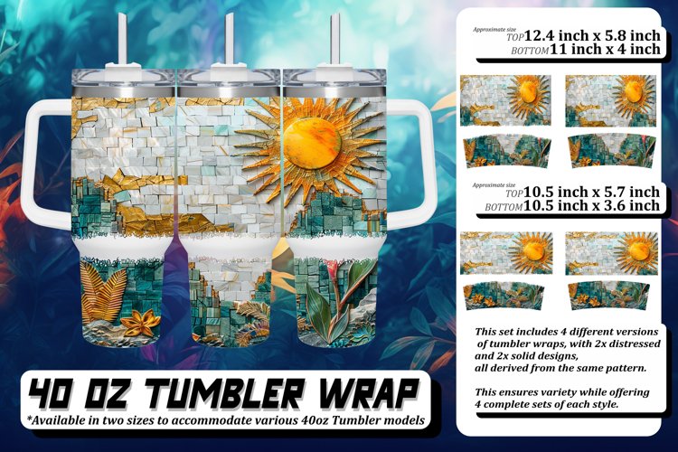 Sparkly Landscape Tumbler Wrap Design: Sublimation,40oz