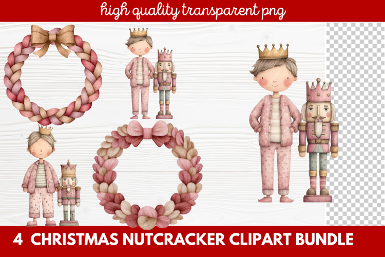 4 Christmas Nutcracker Clipart | Festive Holiday Nutcracker