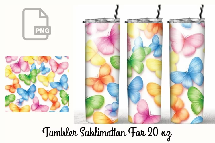 Butterfly Tumbler Wrap Sublimation