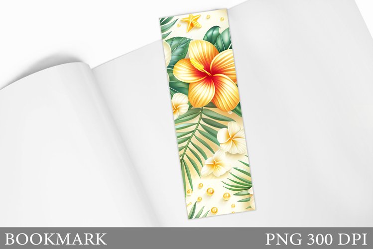 Tropial Flowers Bookmark. Flowers Bookmark Sublimation