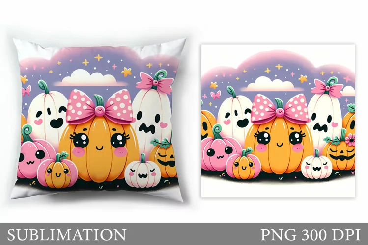 Halloween Pumpkin Pillow. Halloween Pillow Sublimation