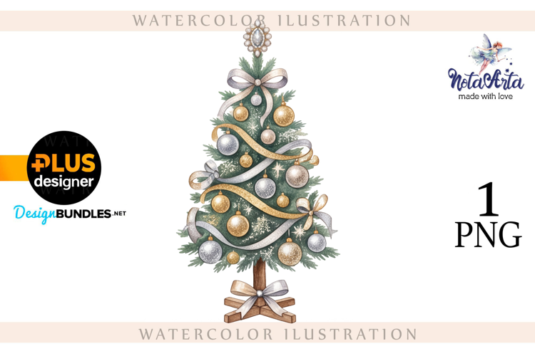 Watercolor Christmas Tree, Christmas tree, Happy Christmas