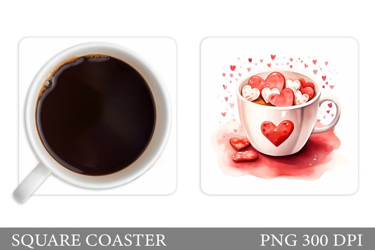 Valentines Drink Coaster. Heart Cookies Coaster Sublimation