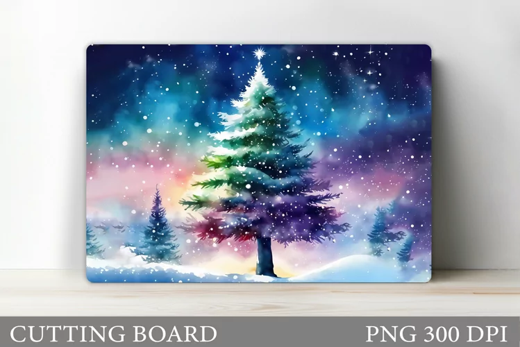 Christmas Tree Cutting Board Design. Kitchen Cutting Board