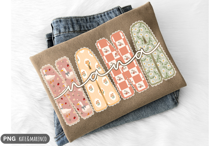 Vintage Nana Goose PNG | Nana Floral Design | Nana PNG