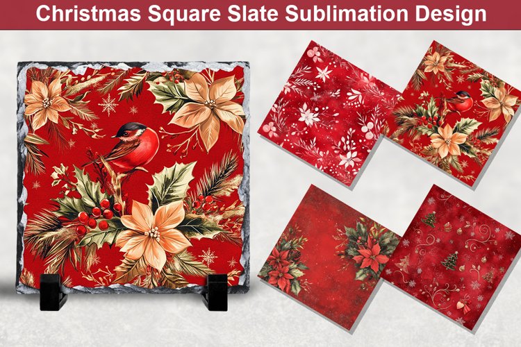 Christmas Square Sublimation Slate Designs example image 1