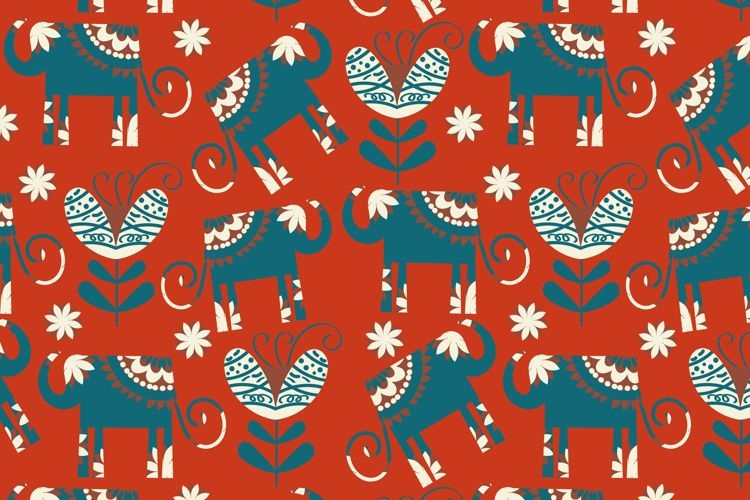 Elephants seamless pattern vector EPS.