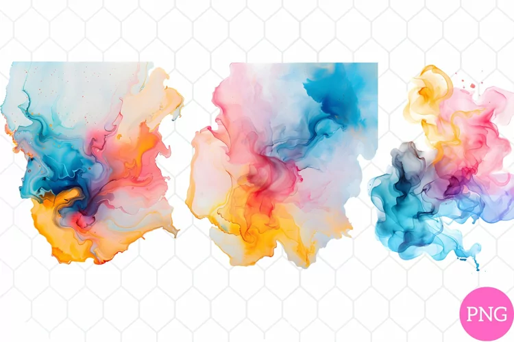 Vibrant Watercolor Splashes Clipart