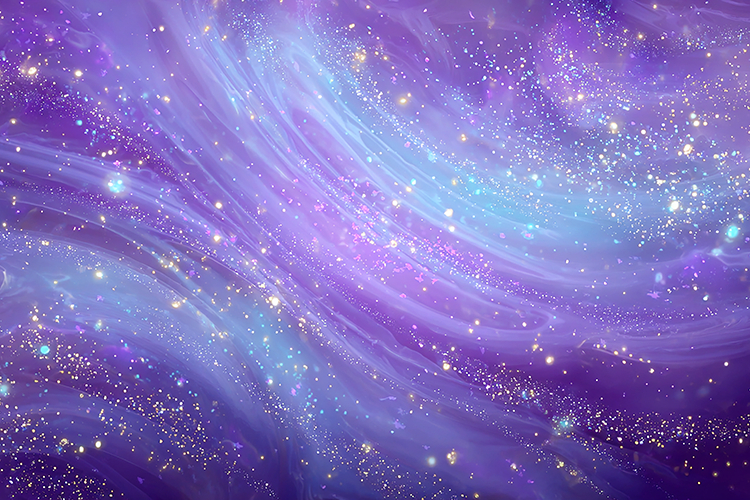 Swirling clouds of gas and sparkling stars in space