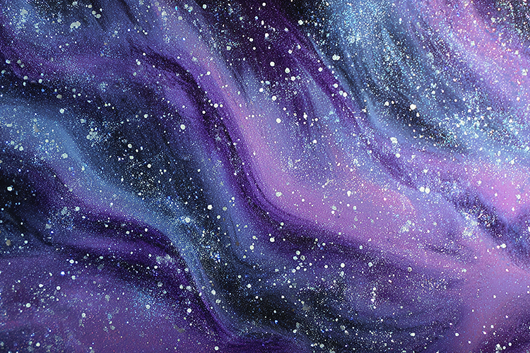 Purple and blue galaxy with white stars