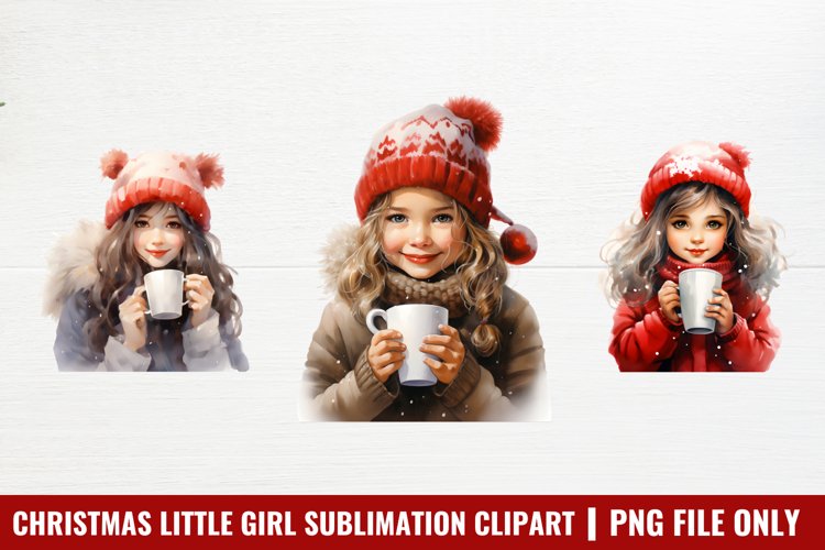 Christmas Little Girl Clipart Sublimation