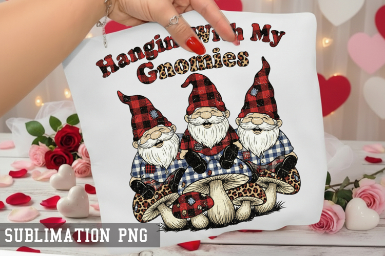 Hangin With My Gnomies Sublimation PNG - Valentine Design