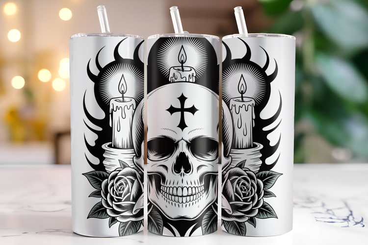 Halloween Skull Tumbler Wrap | Sublimation | Tumblers
