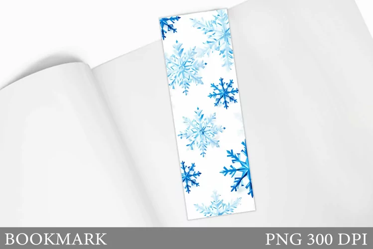 Snowflakes Bookmark. Winter Bookmark Sublimation