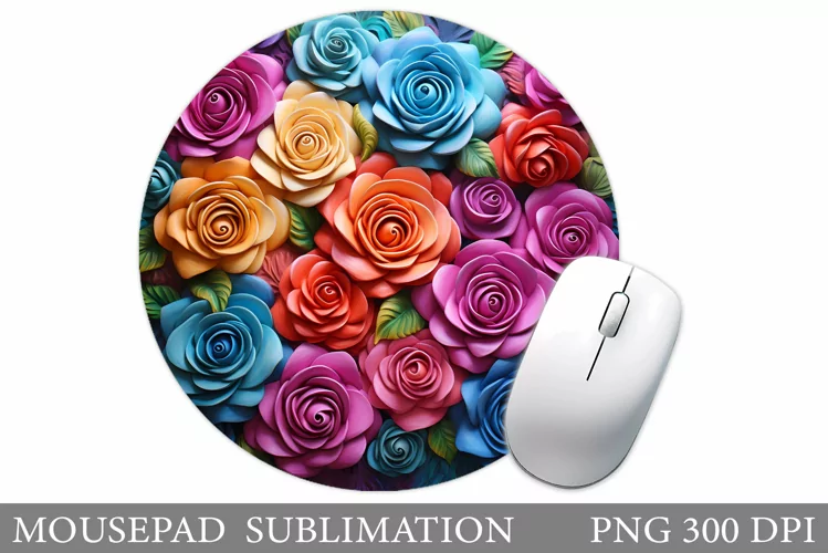 Roses Mouse Pad Design. Flowers Mouse Pad Sublimation