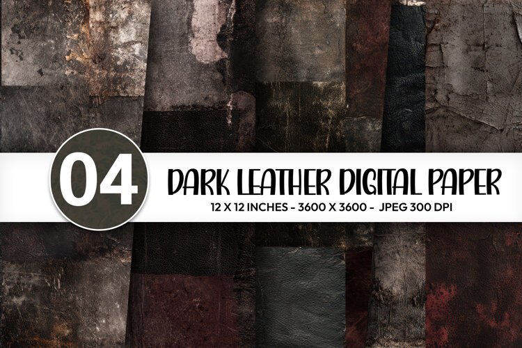 Dark Leather Digital Paper example image 1