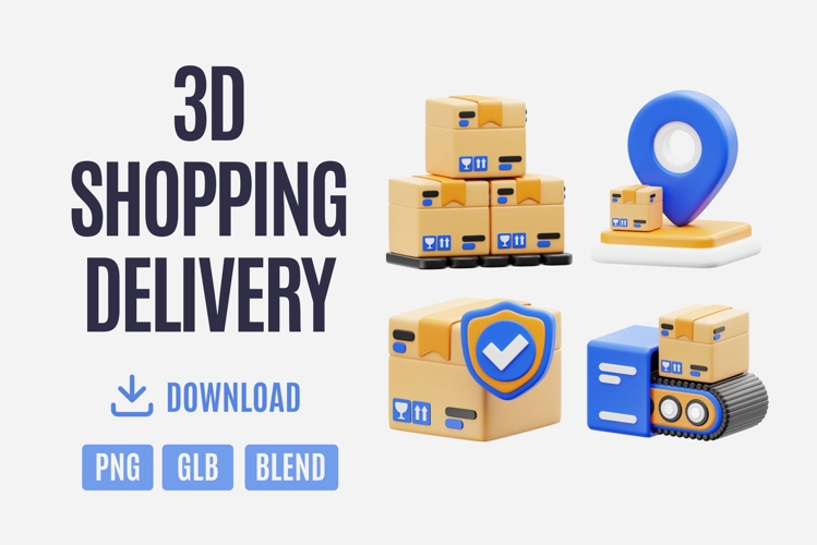 3D Shopping Delivery Set 04