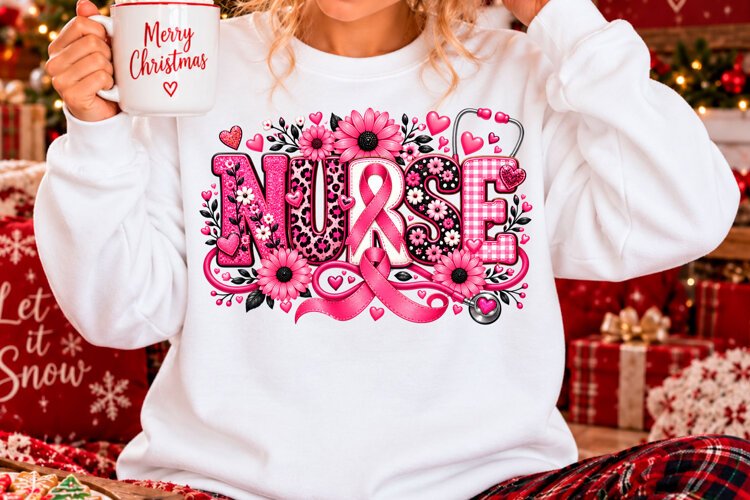 Breast Cancer Nurse Pink Ribbon PNG example image 1
